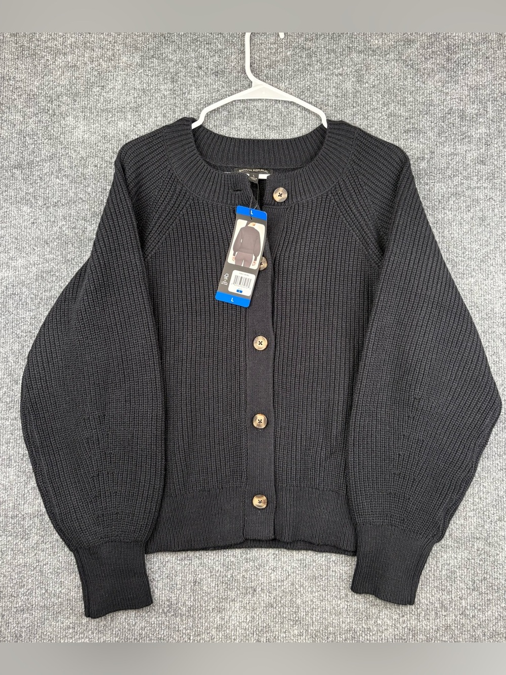NWT Banana Republic Women's Button Front Cardigan Black L knit